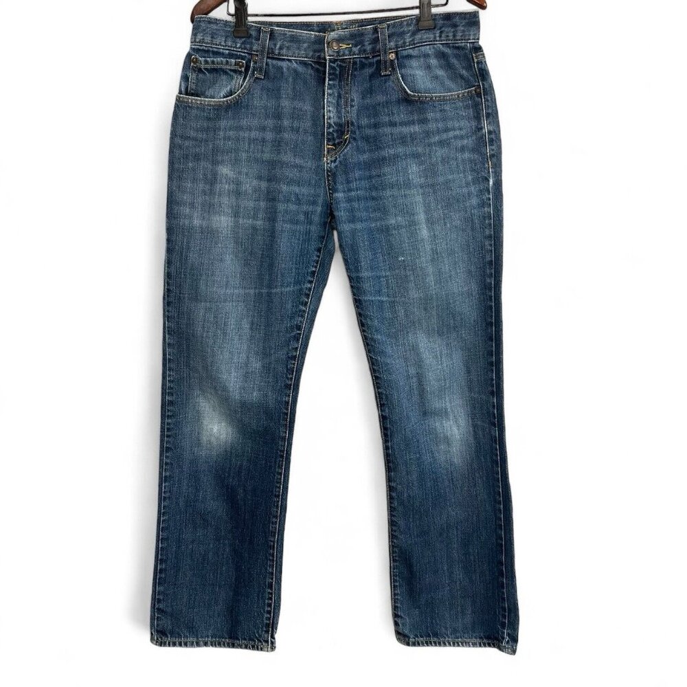 Old Navy Mens Jeans Size 33x30.5* Blue Denim Straight Mid Rise Medium Wash